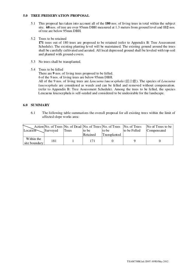 survey report tree