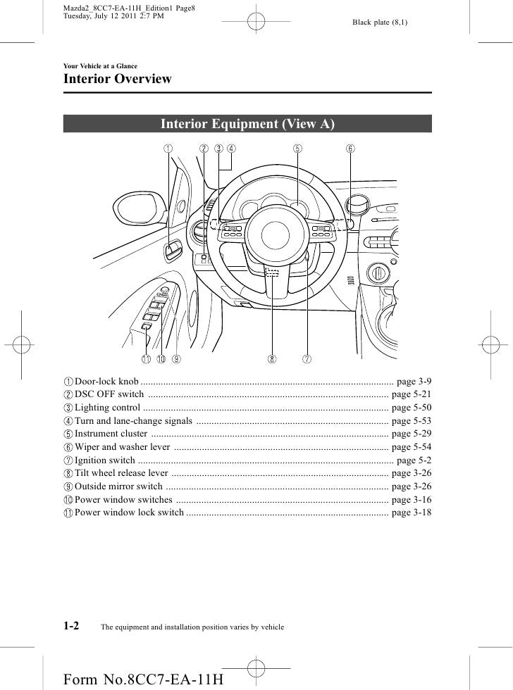 2012 Mazda Mazda2 Hatchback Owners Manual Provided By
