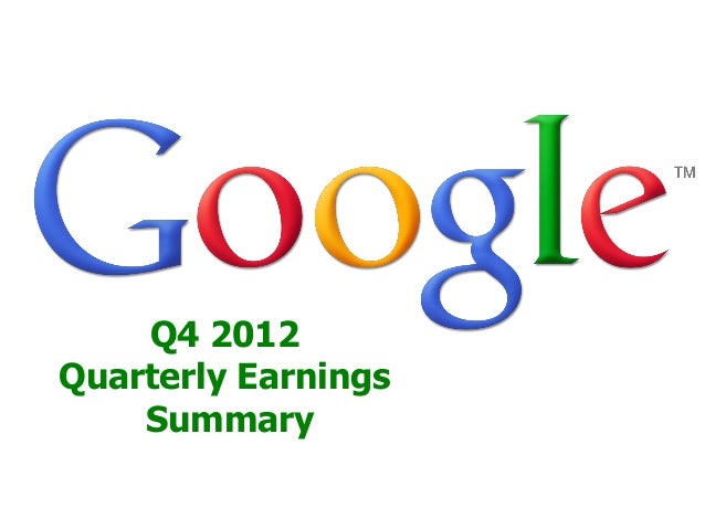 Google presenta resultados trimestrales del Q4 2012