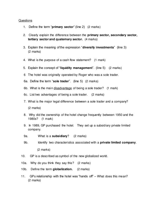 ib business and management case study 2014 questions