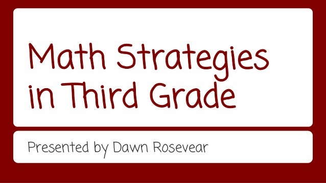 3rd Grade Math Strategies