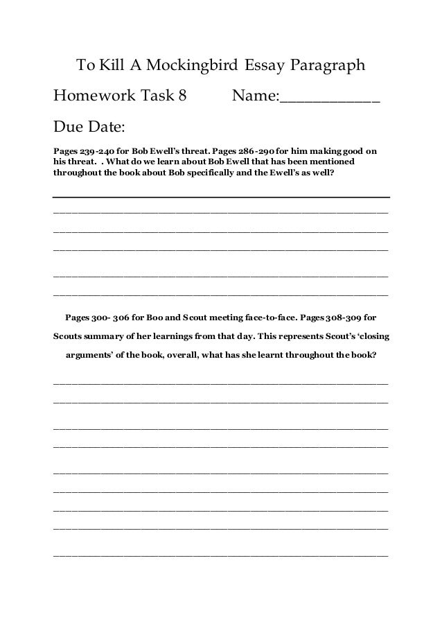 5 paragraph essay for to kill a mockingbird free essays