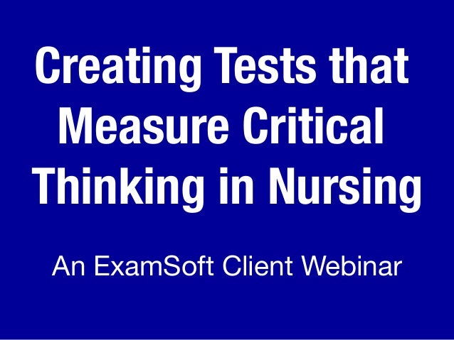 Critical thinking scenarios in nursing