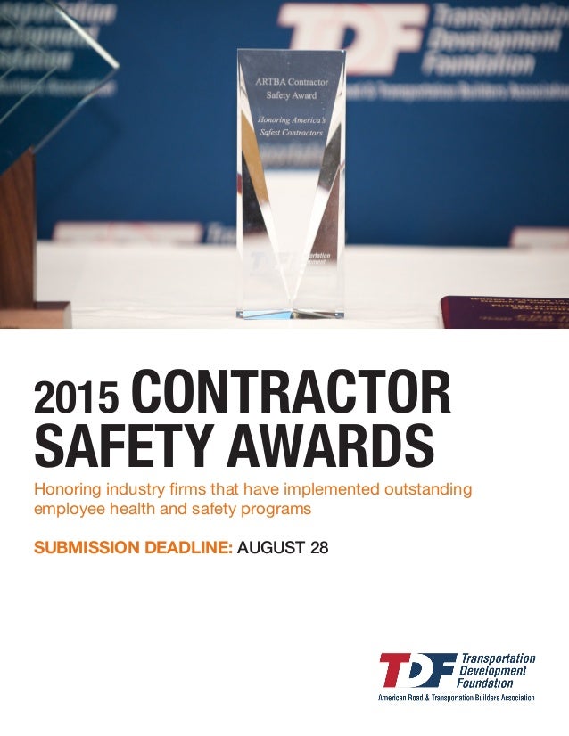 2015 contractor safety awards employee safety awards