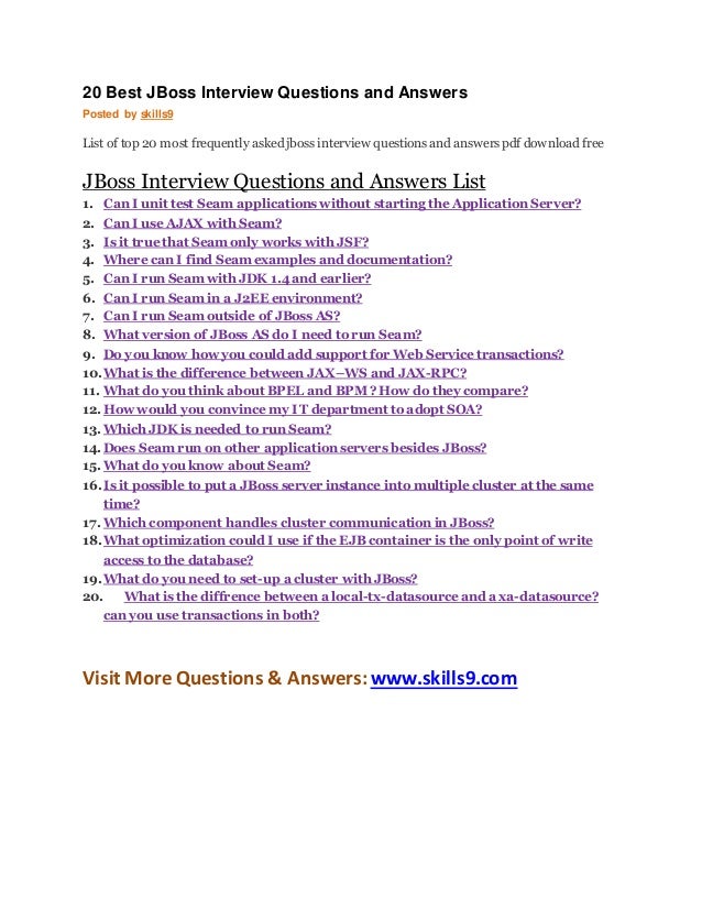 20 best j boss interview questions and answers best interview answers