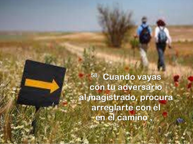 Resultado de imagen para Cuando vayas con tu adversario al magistrado, procura en el camino arreglarte con él,