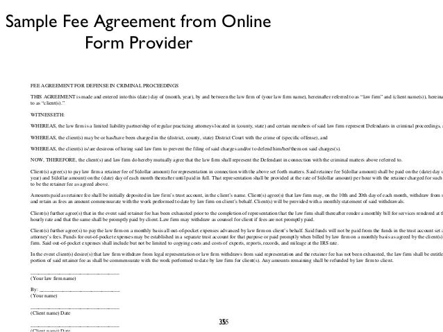 format of retainership contract