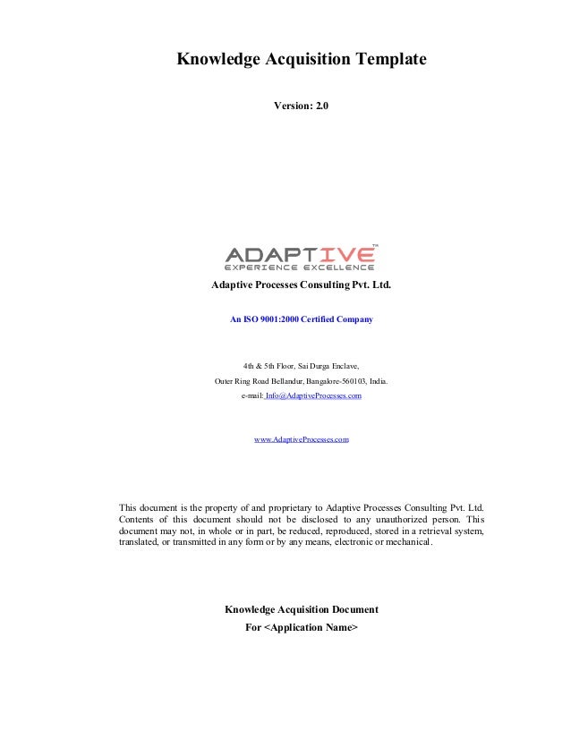 Knowledge Acquisition Template