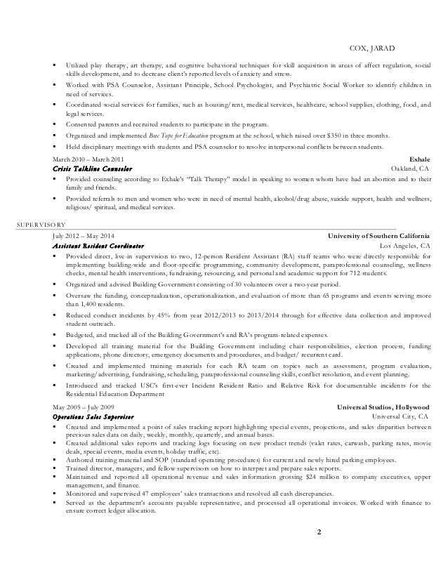 mental health counselor resumes