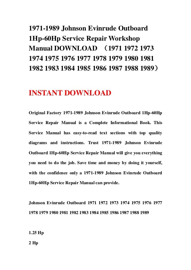 outboard manual operators johnson