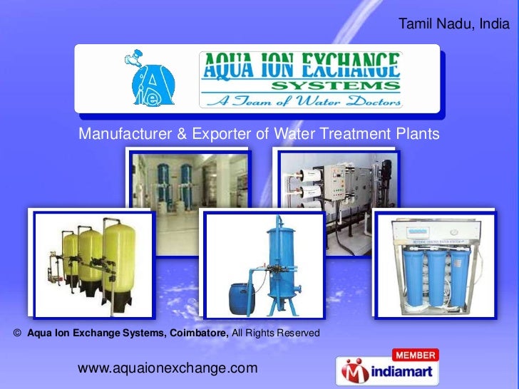 Water Treatment Plants by Aqua Ion Exchange Systems, Coimbatore