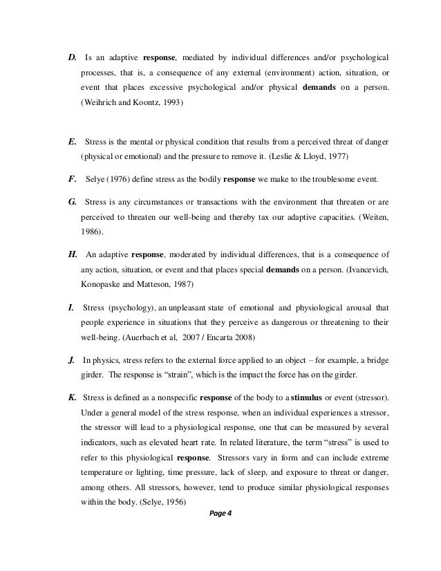 literature review occupational stress