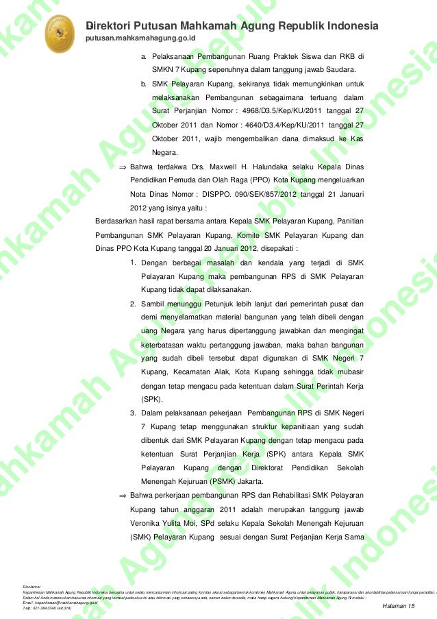 Contoh Surat Putusan Mahkamah Agung - 28 images - Putusan 