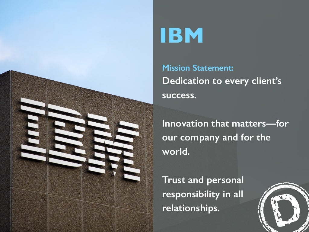 IBM Mission Statement Dedication to