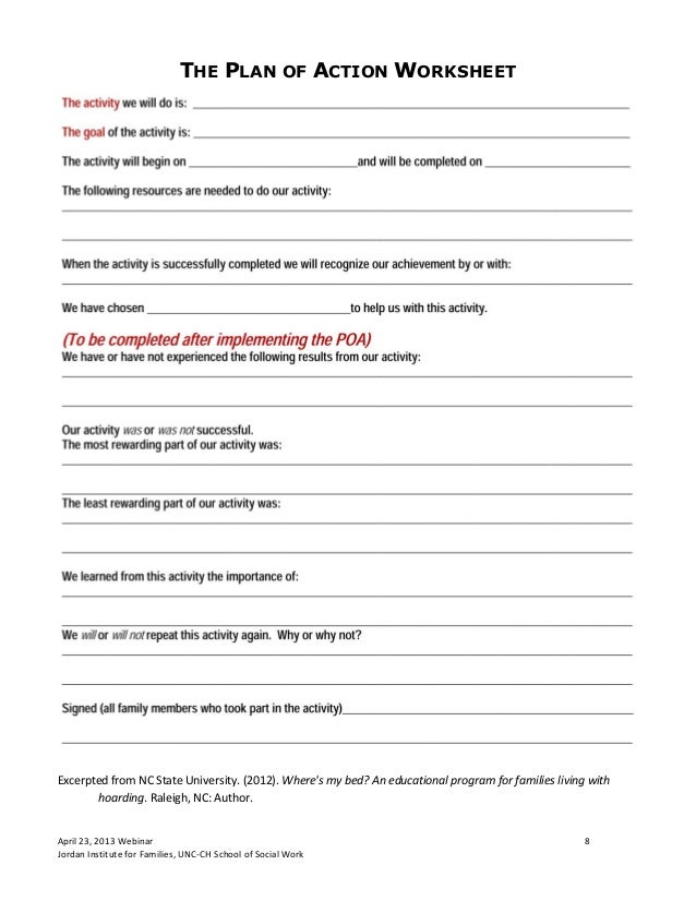 Worksheets Wellness Recovery Action Plan Worksheets wellness recovery action plan worksheets for school hoarding by unc chapel hill of social work