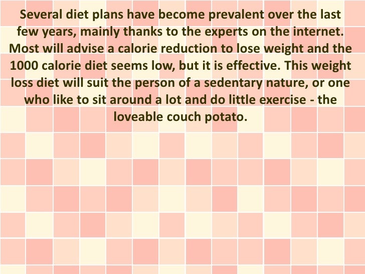 1000 Calorie Diet Plan Printable