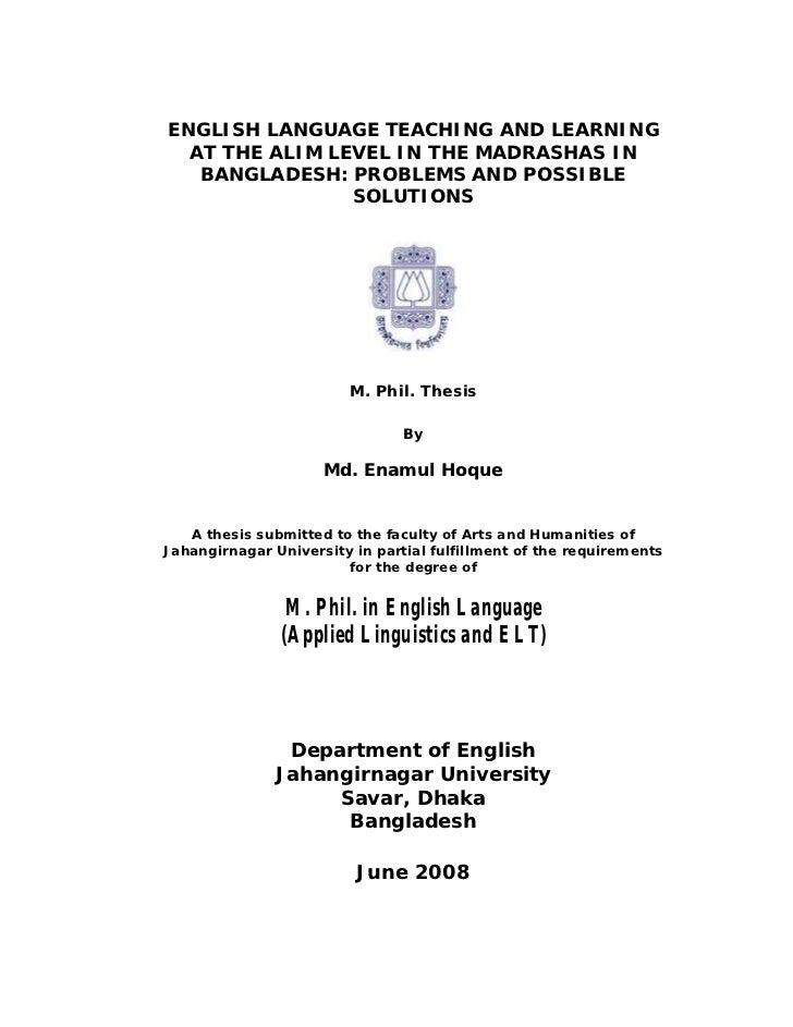 Thesis about english language teaching pdf