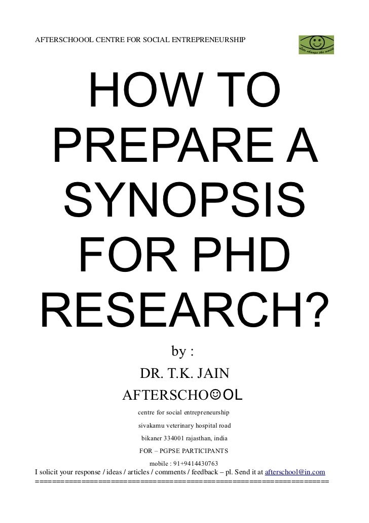 What is a dissertation synopsis? » 247 non plagiarized 