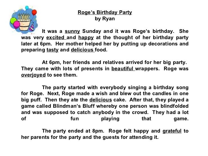 Essay of birthday party