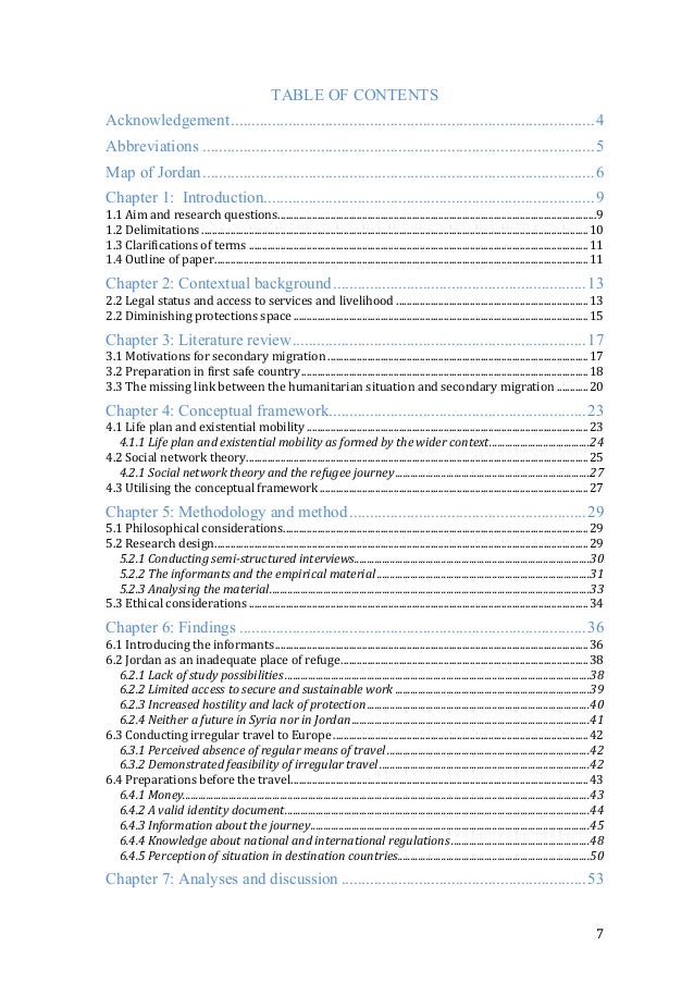 Master thesis delimitations