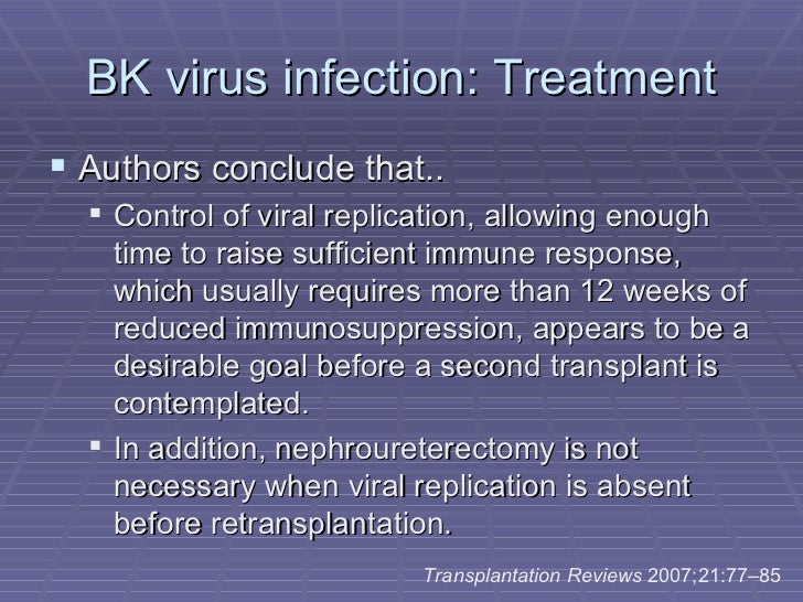 2 bk virus infection post renal transplant