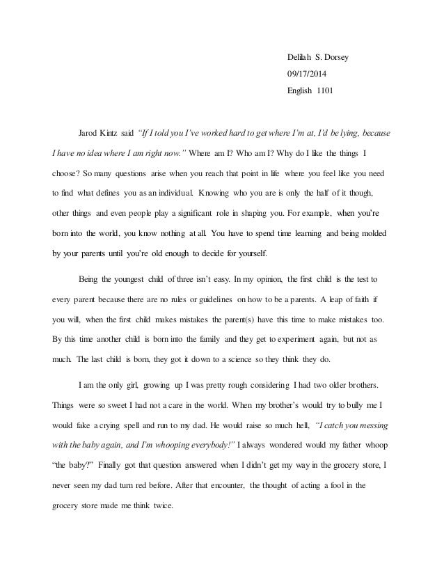 Self identity college essay