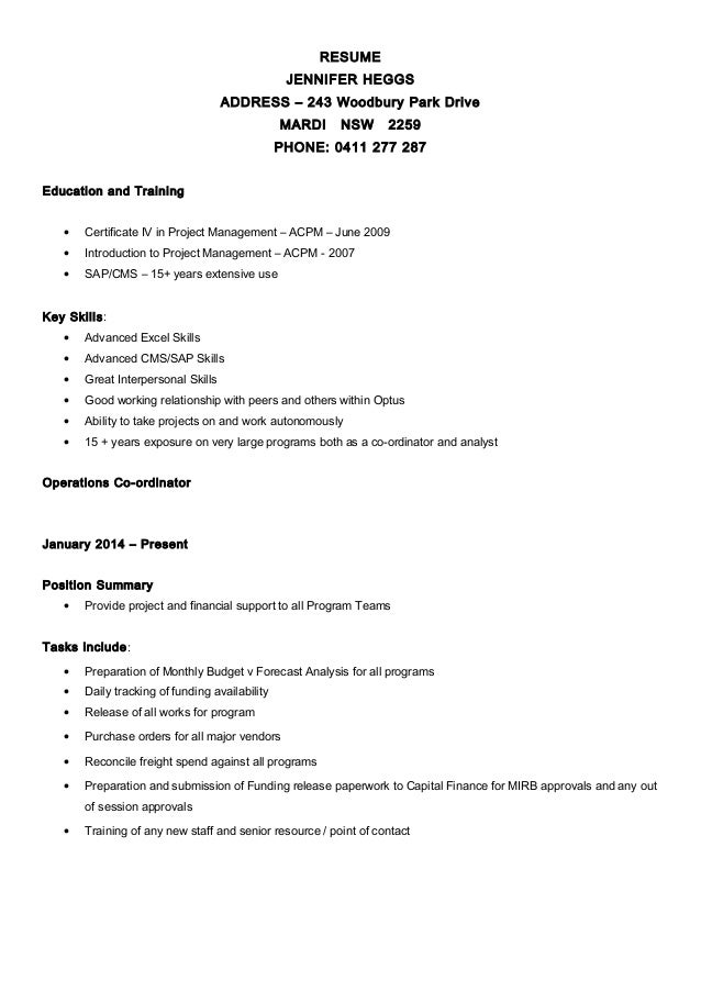 examples of college resume