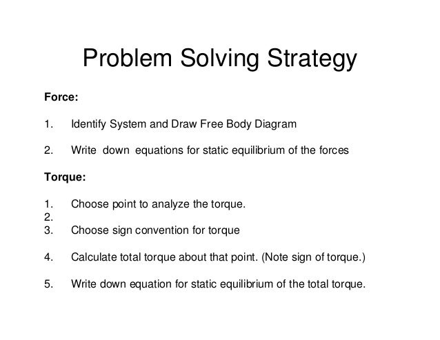 Problem Solving Strategies Examples