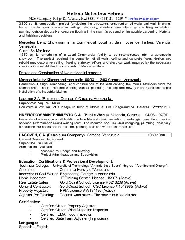 property inspector resume