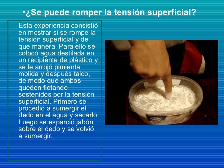 "Tensión superficial en el agua y otros fluidos”