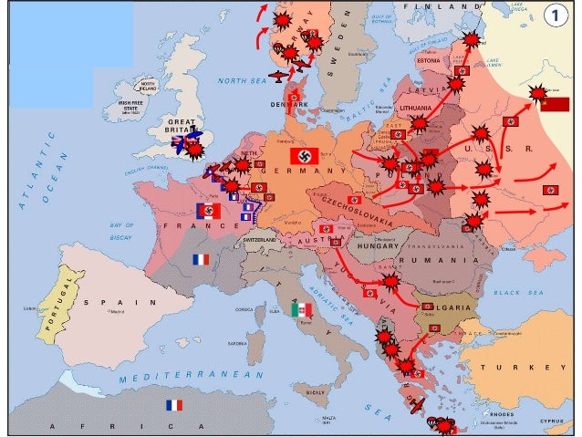 Segunda Guerra Mundial: Mapa de Europa durante la invasión NAZI