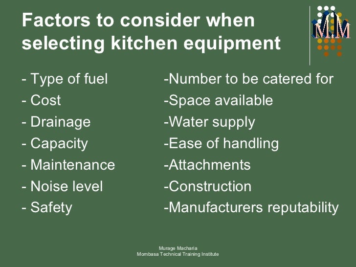kitchen equipment