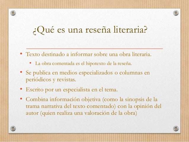 3. la Reseña
