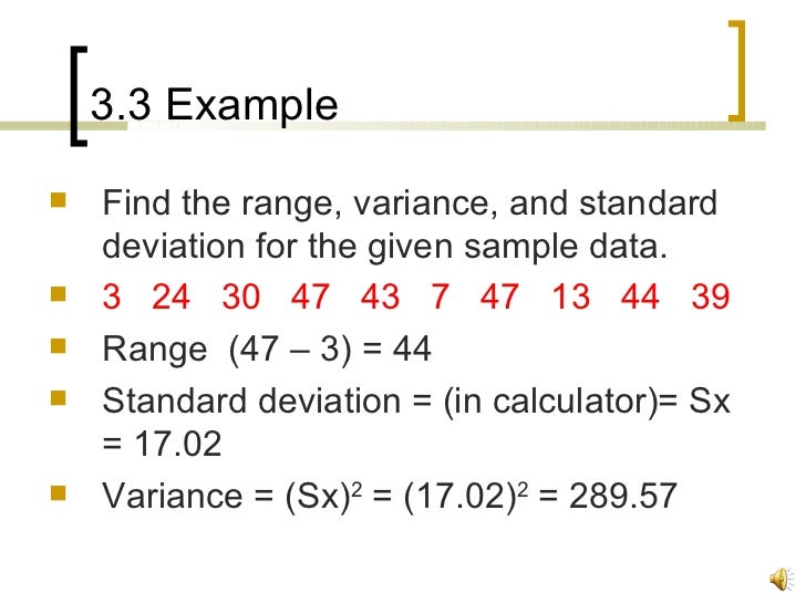 Calculate C For Range And Standard Dev
