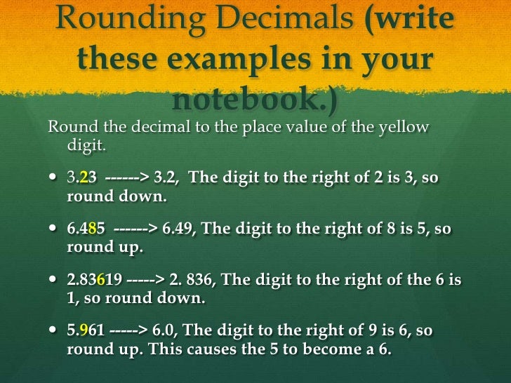 3.4 rounding decimals