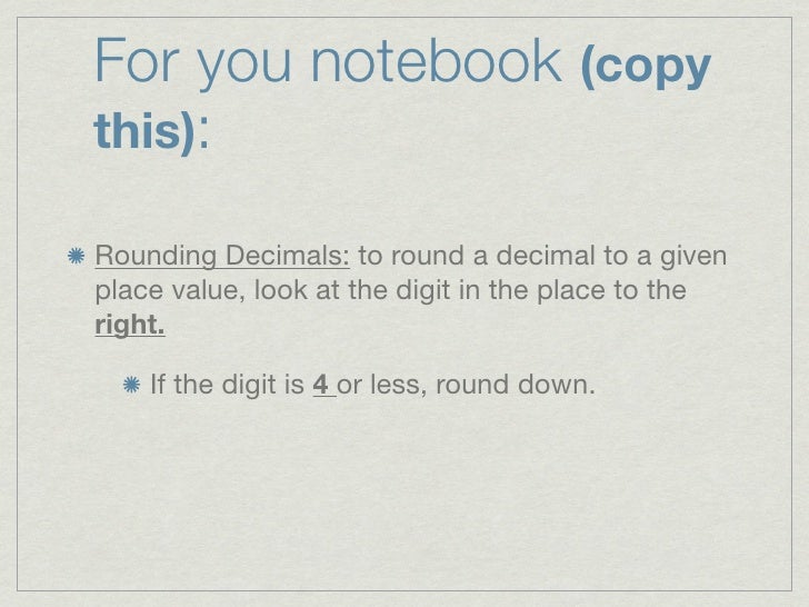 rounding decimals rounding decimals