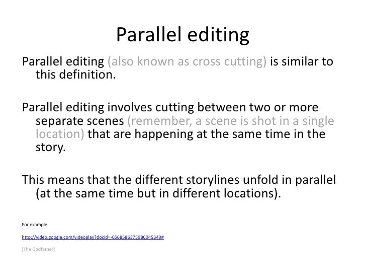 Lesson 3) Parallel editing & montage