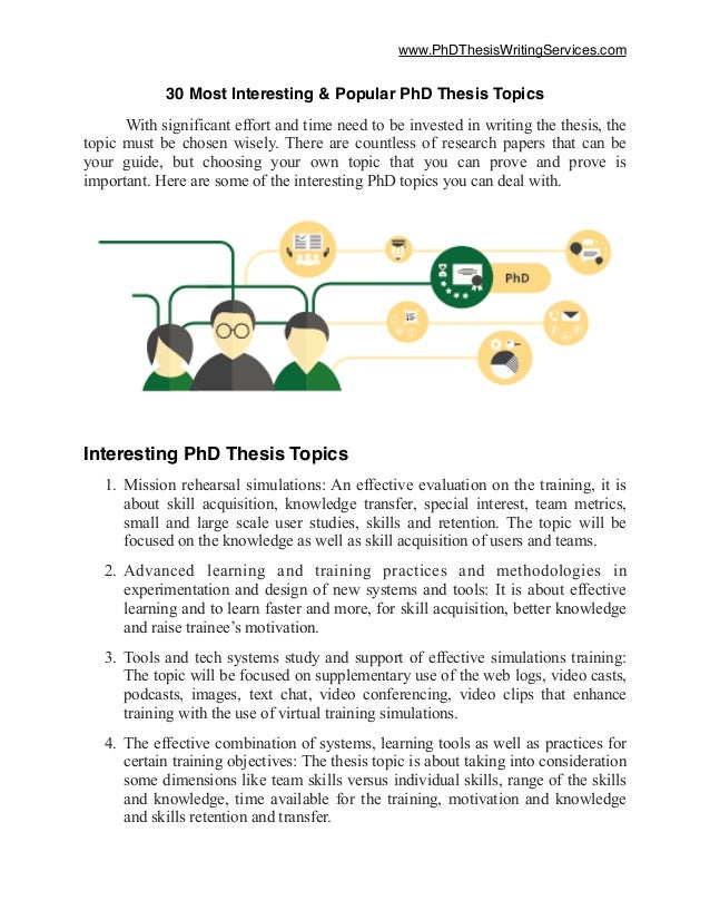 Thesis Topics | List Of PhD & Masters Thesis Topics