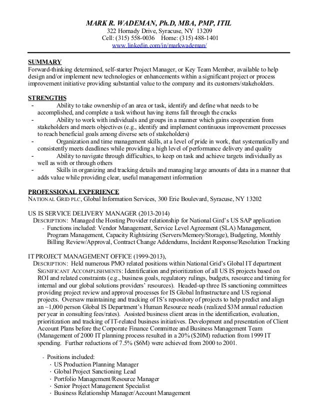 Mba Pmp Resume wademan resume Mba Pmp Resume wademan resume
