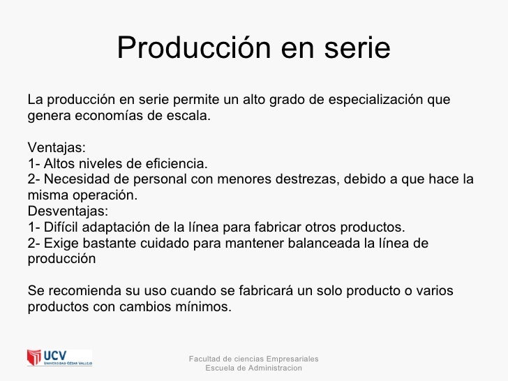 Resultado de imagen de PROCESOS DE PRODUCCIÓN EN SERIE