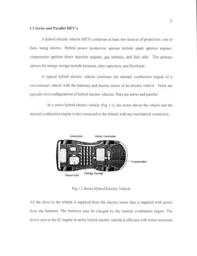 Hybrid electric vehicles thesis