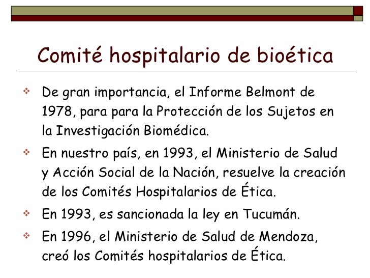 COMITE DE BIOETICA HOSPITALARIO COMITE DE BIOETICA HOSPITALARIO