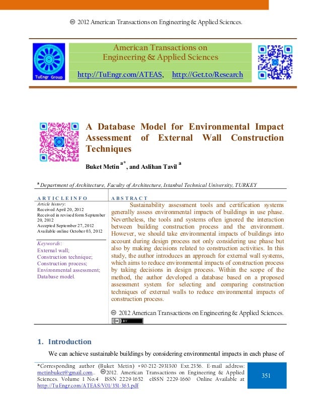 Dissertation environmental impact assessment