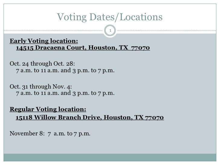 Voting dates