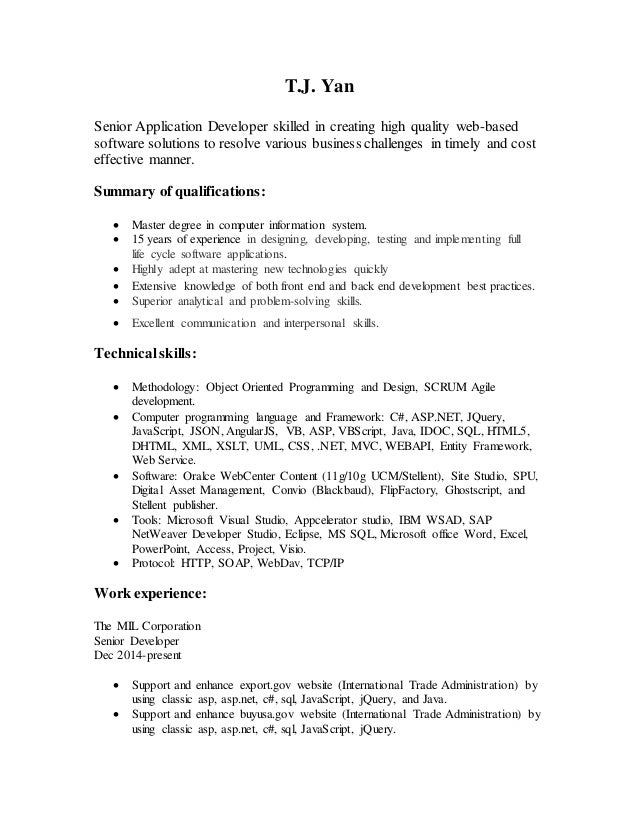 web based resumes