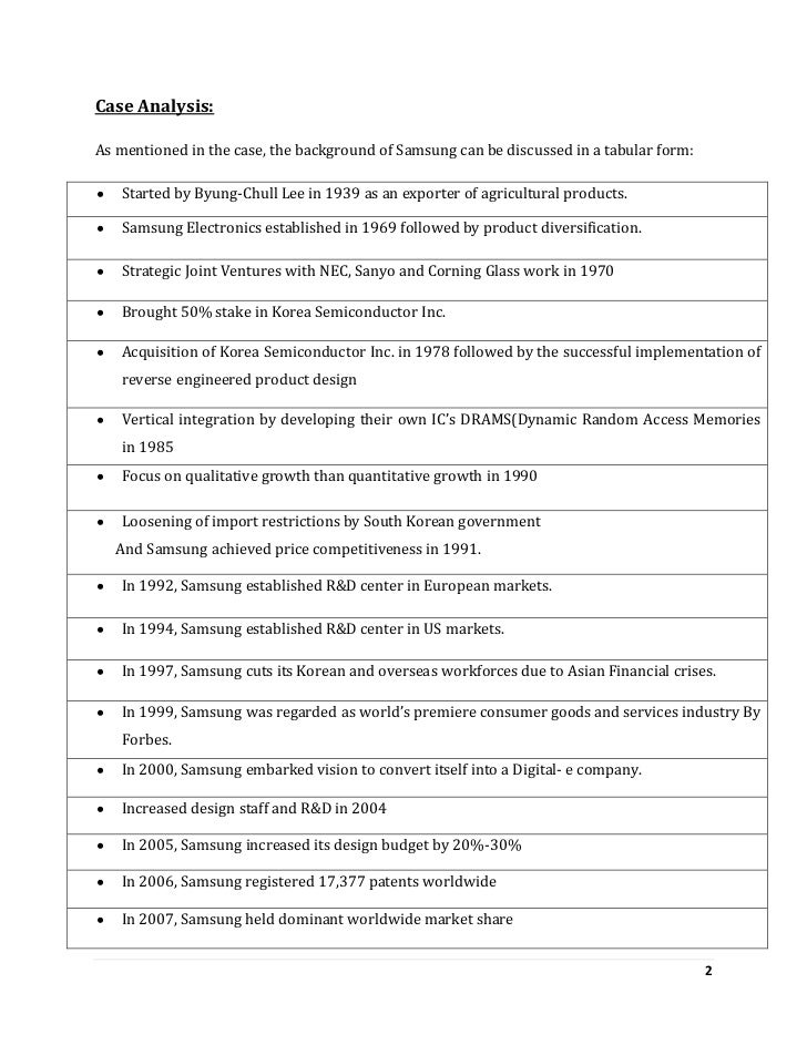 Case study of samsung