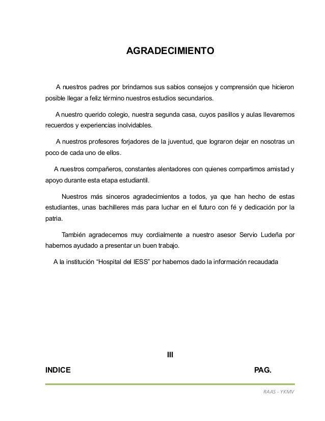 Agradecimiento para monografia
