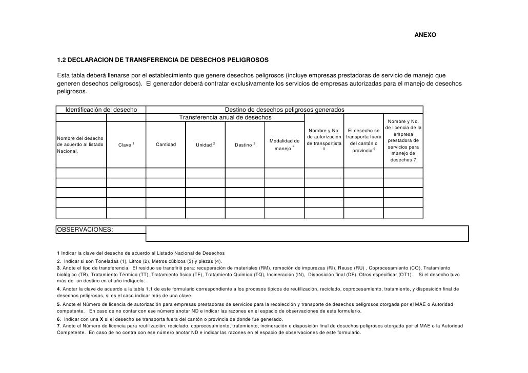 Procedimientos para el Registro de generadores de desechos peligrosos…