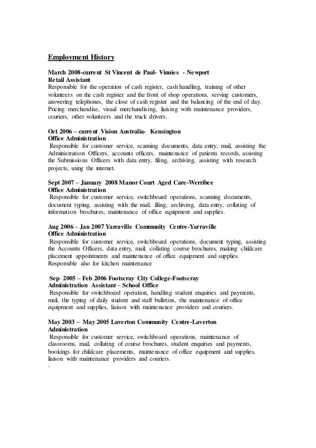 Resume money handling