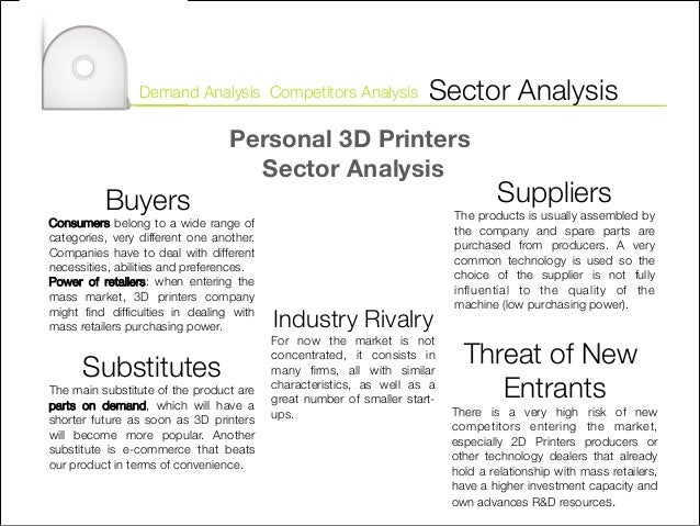 market analysis for 3d printer An industry like 3d printing generates a great deal of analysis, and there's no shortage of market reports with plenty of details on how the industry and its various. market analysis for 3d printer An industry like 3d printing generates a great deal of analysis, and there's no shortage of market reports with plenty of details on how the industry and its various.